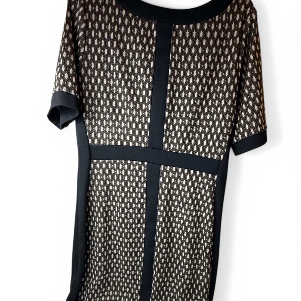 Vintage Black and Cream Sheath Dress Midi by Acclaimed Made in the USA